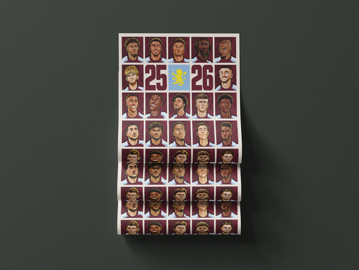 Squid Inc Aston Villa FC 2025/26 Squad Print