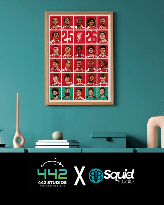 Squid Inc Limited Edition Liverpool FC 2025/26 Squad Print